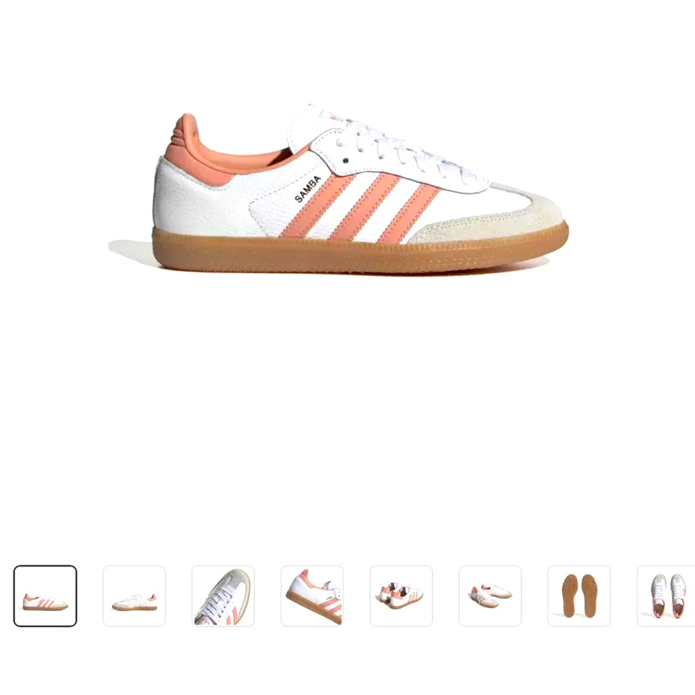 Women’s Adidas Sambas Clay and White